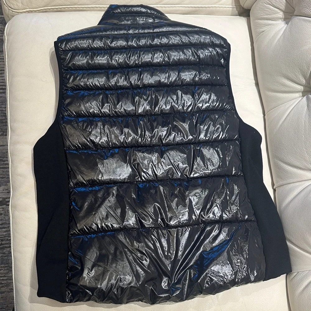 DKNY Shiny Black Quilted Vest - Picture 2 of 2